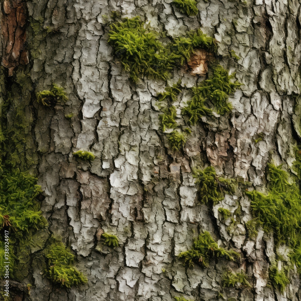 Natural Gray Old Tree Bark with Green Moss and Lichens, Moss on Bark Texture Background Natural Gray Old Tree Bark with Green Moss and Lichens, Moss on Bark Texture Background