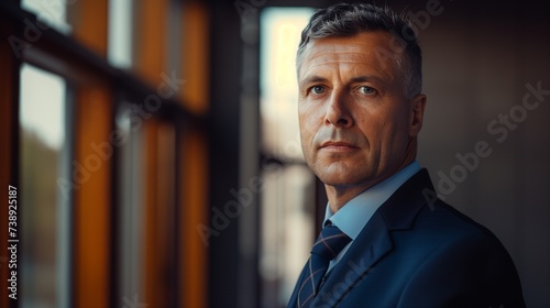 Portrait of Businessman, office-going, middle-aged, meeting-man, corporate manager, © Eric