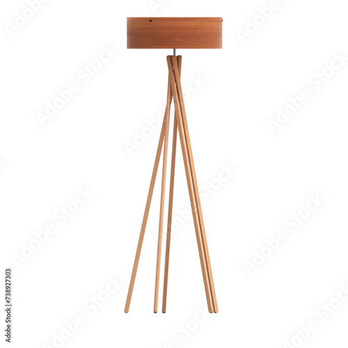 floor lamp isolated on transparent background, 3D illustration, cg render