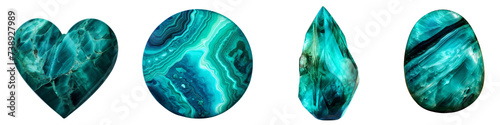 Aqua Chrysocolla Gemstone clipart collection  vector  icons isolated on transparent background