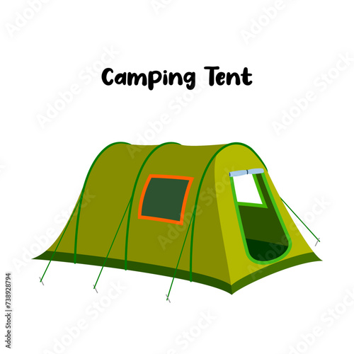 Camping Adventure Green tent of Green tent vector
