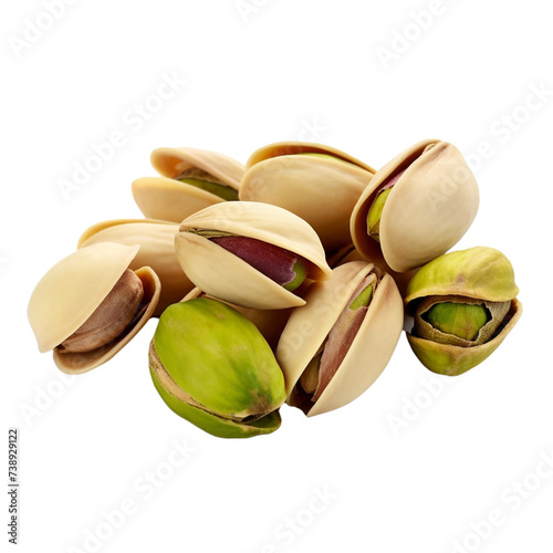 Pistachios nuts isolated on a transparent background