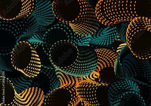 Green & Yellow 3D Spiral Toy Background Illustration (ID: 738929358)