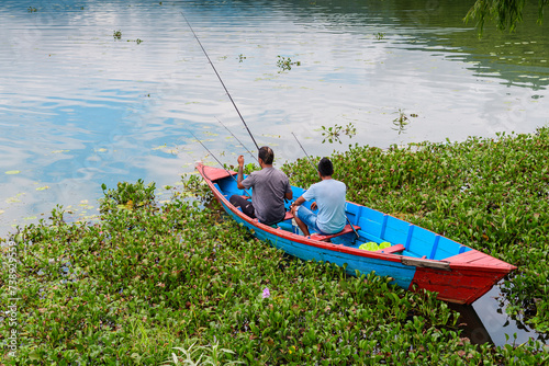 views of phewa lake in pokhara, nepal photo