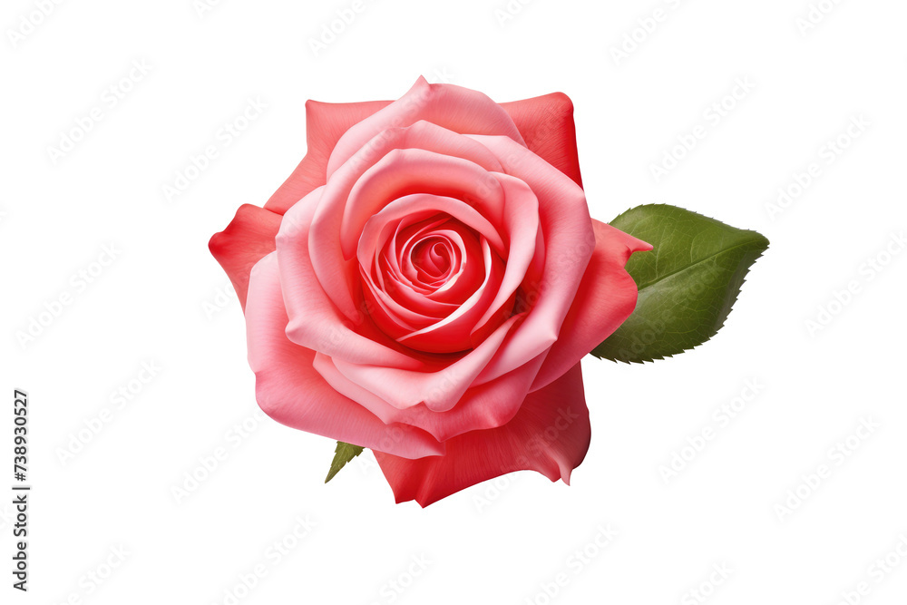 Rose flower on white background. Generative AI. Rose flower on white background. Generative AI.