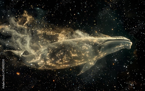 In the ocean of night, a whale constellation. This gentle giant embodies the depth of the universe.