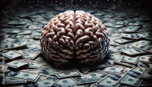 3d Brain on millions of money