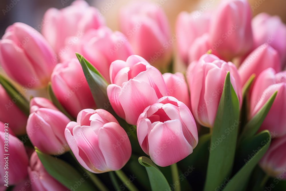 tulips background. Generative AI tulips background. Generative AI