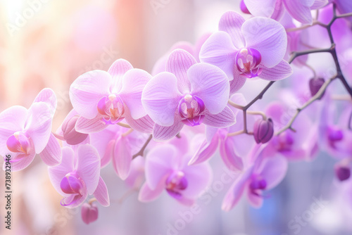 orchid background. Generative AI
