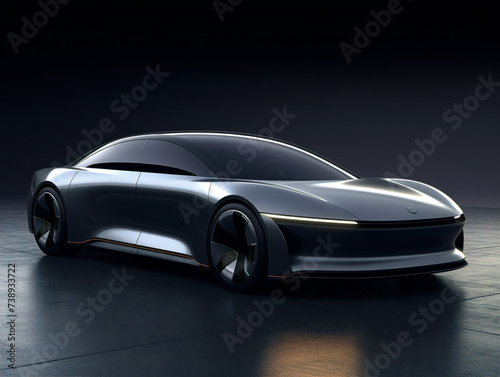 Innovative aerodynamic electric concept car - sleek design and advanced technology for a sustainable future. © Szalai