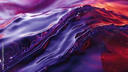 Abstract Liquid Art in Purple and Red Tones