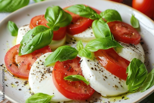 Caprese salad with tomatoes and mozzarella