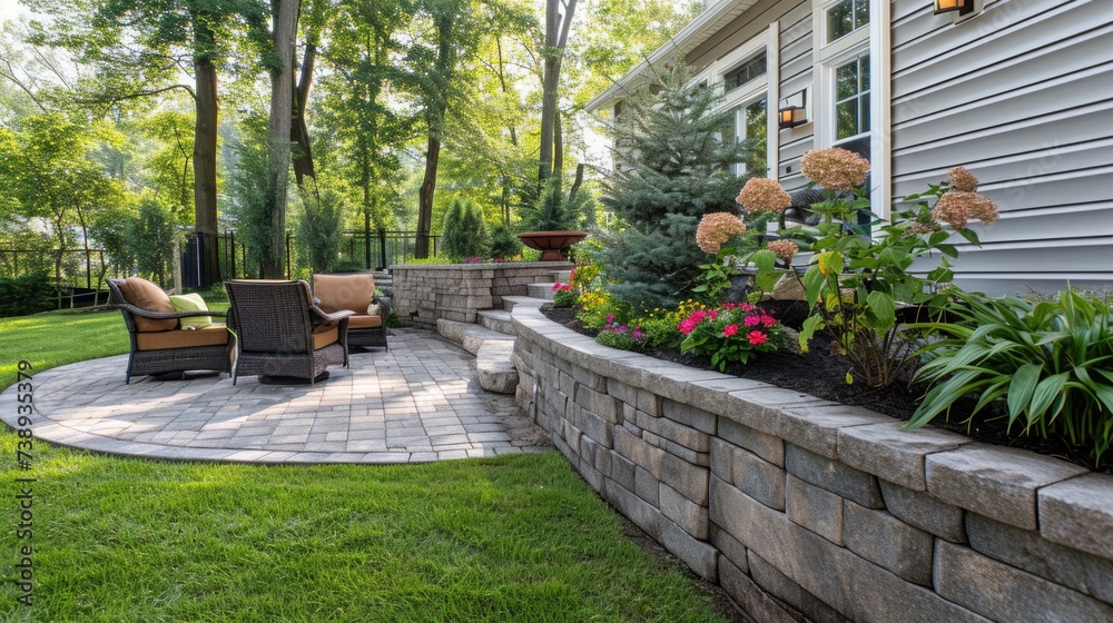 Lush Garden Patio with Seating Area Lush Garden Patio with Seating Area