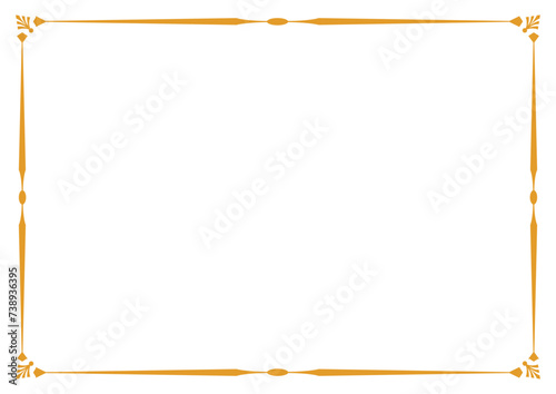 Orange Border frame vector design template. Elegant element for your text, photo, certificate, diploma, voucher.