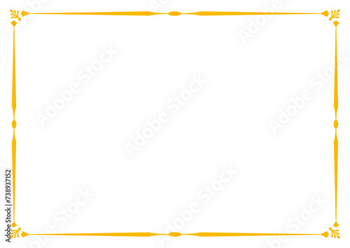 Orange Border frame vector design template. Elegant element for your text, photo, certificate, diploma, voucher.