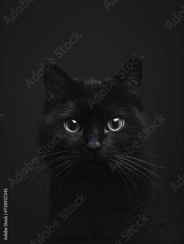 Retrato de gato negro