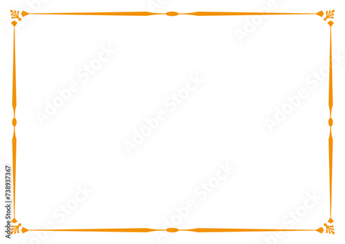 Orange Border frame vector design template. Elegant element for your text, photo, certificate, diploma, voucher.