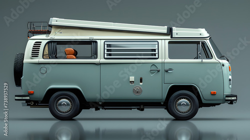 camper van is stand on camping place
