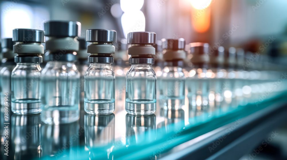 In a laboratory setting, various jars and test tubes are neatly arranged on a table, depicting a medical research and experimentation concept. In a laboratory setting, various jars and test tubes are neatly arranged on a table, depicting a medical research and experimentation concept.