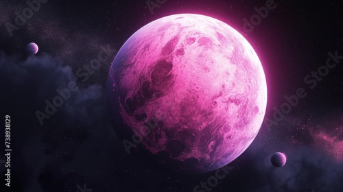 A Pink Moon in the Dark Sky