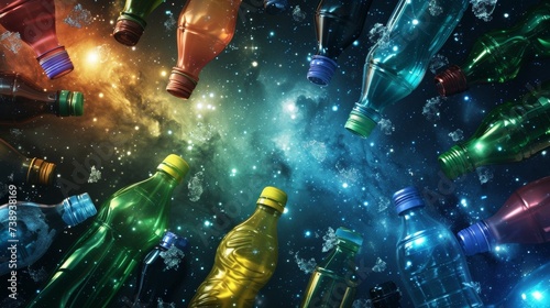Assorted Bottles Suspended in Air © NK