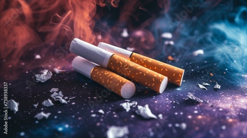 A Bunch of Cigarettes on a Abstract Background
