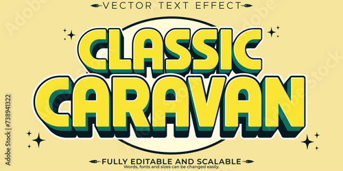 Retro vintage camping adventure text effect, editable 70s and 80s text style