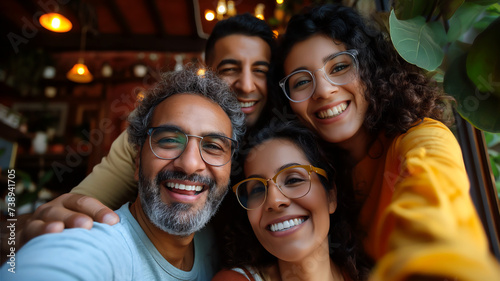 Group of happy people taking a selfie representing friendship, joy, diversity, and togetherness.