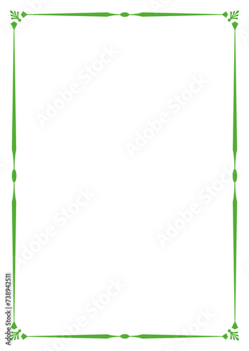 Green Border frame vector design template. Elegant element for your text, photo, certificate, diploma, voucher.
