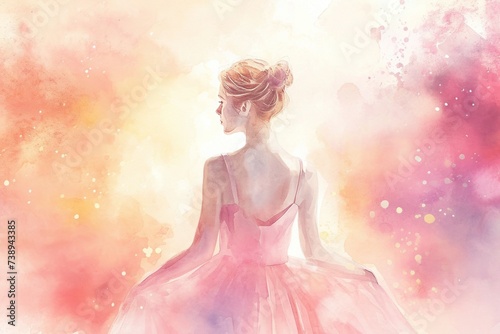 a painting of a ballerina in a pink tutu