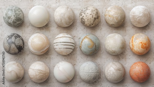 Abstract Pale Stone Spheres Wallpaper