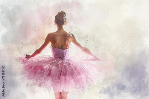 a painting of a ballerina in a pink tutu