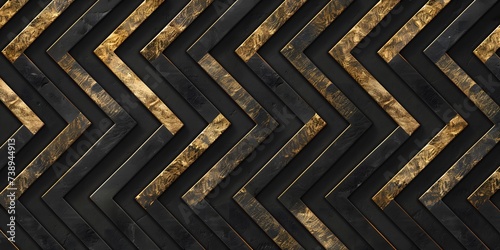 zigzag pattern on black background with interlocking symbols photo