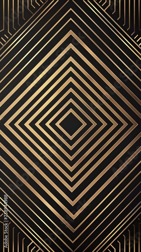 a black and gold striped pattern, in the style of minimalistic symmetry, fine lines, bold geometry, minimalist outlines, symmetrical harmony, quadratura 
