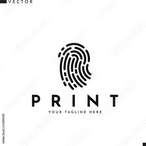 Abstract fingerprint. Isolated logo on white background 