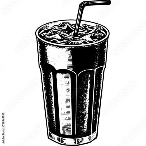Soda Drink In The Glass With Ice