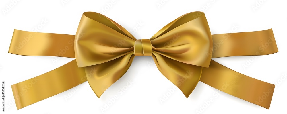 wrapped gold ribbon isolated on white with bow wrapped gold ribbon isolated on white with bow