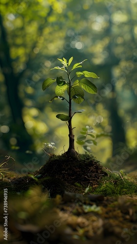 trunk of a tree sprouted from a forest