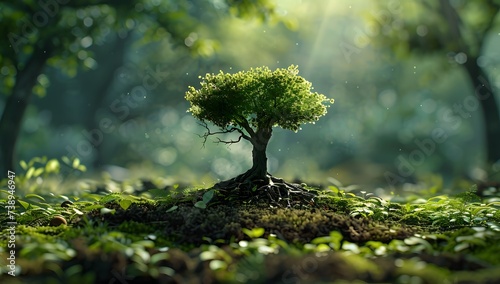 trunk of a tree sprouted from a forest