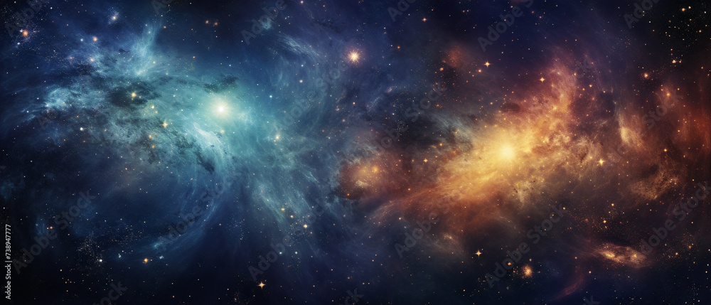 A stunningly beautiful depiction of the universe, showcasing cosmic wonders and distant galaxies.