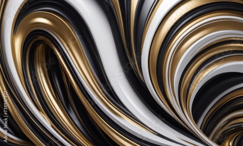 a black and gold abstract painting wallpaper with white and black swirl_11