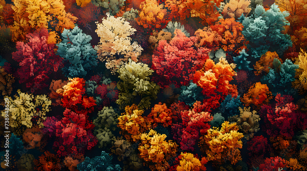 Tapestry of Fall Colors - Forest Aerial View Wallpaper