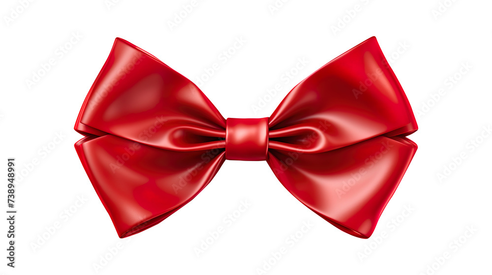 Decorative red bow isolated on transparent background Decorative red bow isolated on transparent background