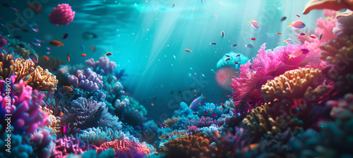 coral reef and fishes © Artificial images