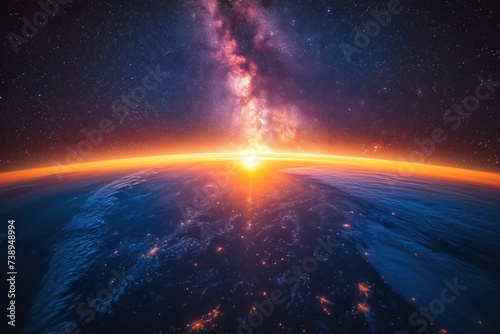Sunrise from Space: A Majestic Spectacle in Boundless Space