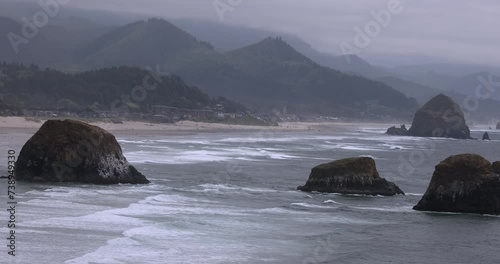Oregon, Pacific coast from Ecola state park . photo