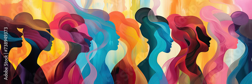 Colorful illustration of a group of women. International Women's Day concept. photo
