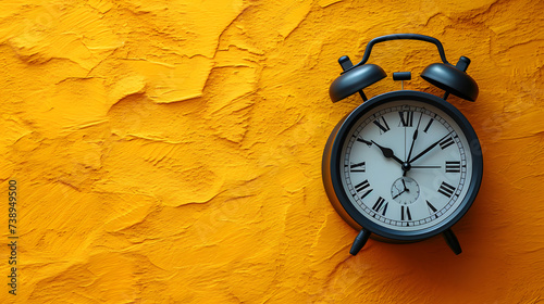 alarm clock on a yellow background alarm clock on a black background