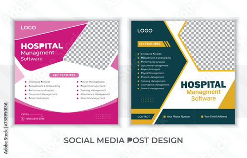 Modern social media post design template whit 2 design