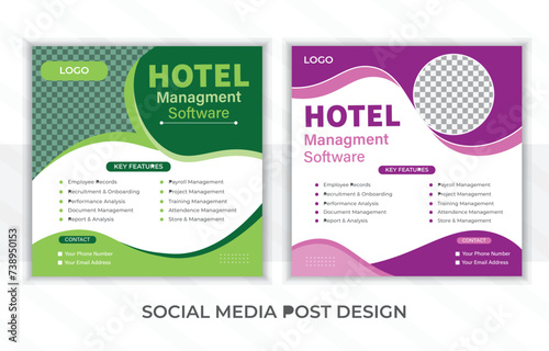 Modern social media post design template with 2 design